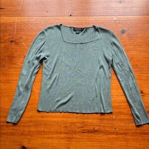 Cable & Gauge green silk sweater